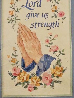 Dimensions 'Lord Give Us Strength' Blue Prayer Cross Stitch Wall Art Kit